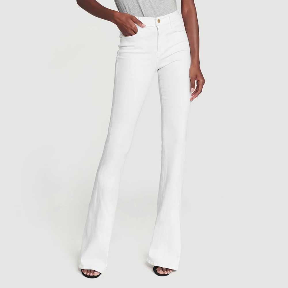 NWOT FRAME Le High Flare in Blanc